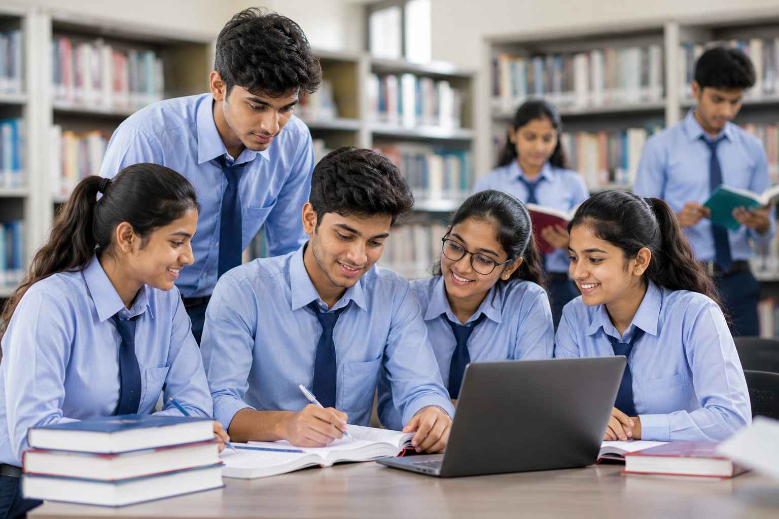Students studying together - Sri Medha Junior College
