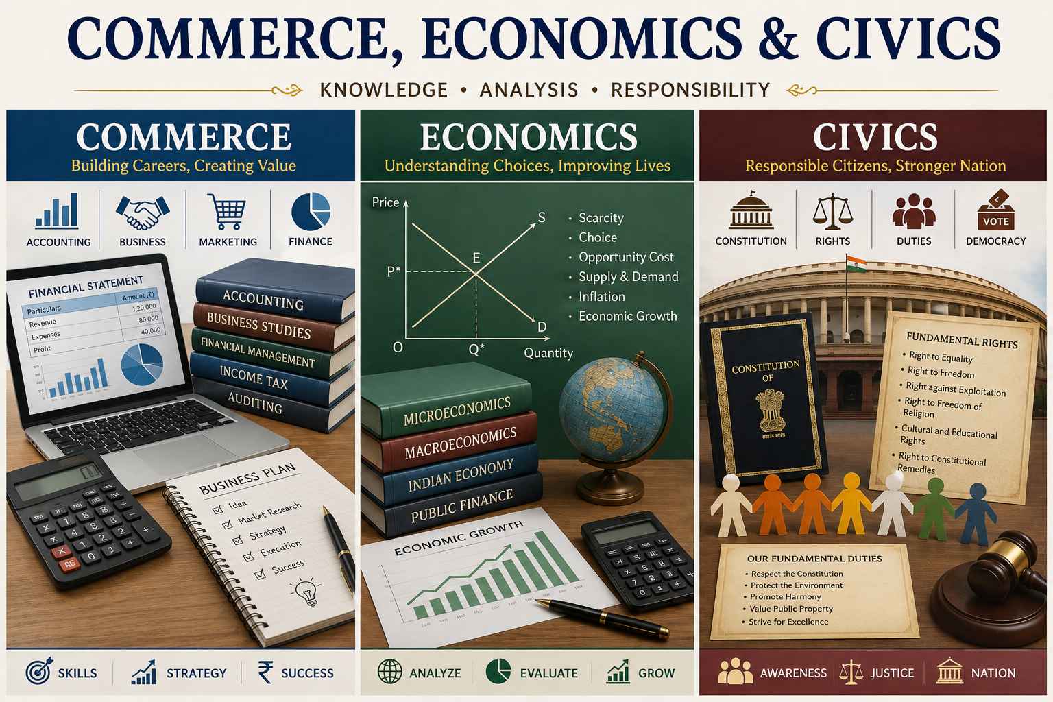 CEC Course - Commerce, Economics & Civics Infographic